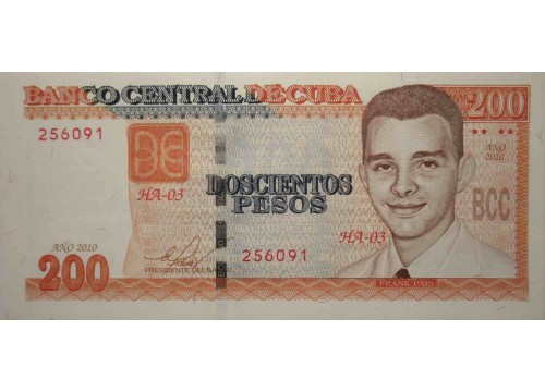 Банкнота Куба 200 (сто) песо 2010 год. Pick 130. UNC