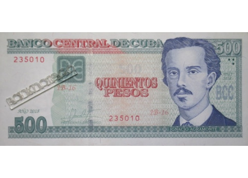 Банкнота Куба 500 (пятьсот) песо 2018 год. Pick 131.2. UNC