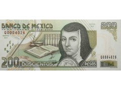 Банкнота Мексика 200 (двести) песо 2000 год. Pick 114.1. Серия BH. UNC