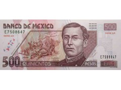 Банкнота Мексика 500 (пятьсот) песо 2005 год. Pick 120b. Серия AK. UNC