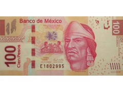 Банкнота Мексика 100 (сто) песо 2008 год. Pick 124a. Серия A. UNC