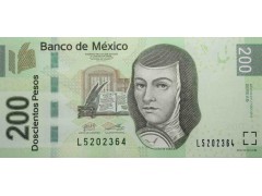 Банкнота Мексика 200 (двести) песо 2013 год. Pick 125i. Серия AS. UNC