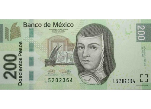 Банкнота Мексика 200 (двести) песо 2013 год. Pick 125i. Серия AS. UNC