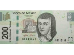 Банкнота Мексика 200 (двести) песо 2007 год. Pick 125b. Серия C. UNC