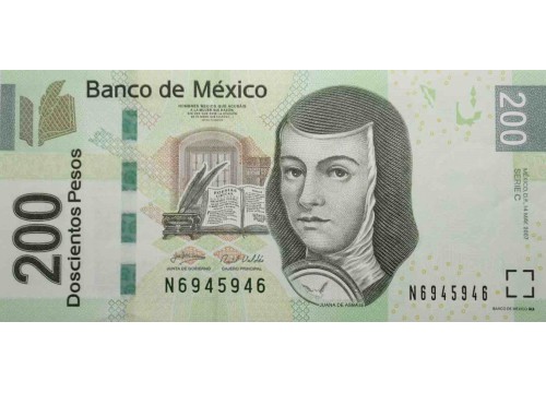 Банкнота Мексика 200 (двести) песо 2007 год. Pick 125b. Серия C. UNC
