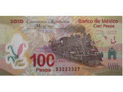 Банкнота Мексика 100 (сто) песо 2007 год. Pick 128aD. Серия A. UNC