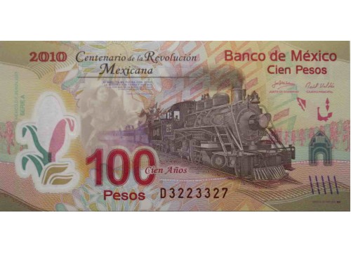 Банкнота Мексика 100 (сто) песо 2007 год. Pick 128aD. Серия A. UNC