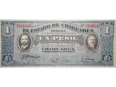 Банкнота Мексика 1 (один) песо 1915 год. Pick S530e. VF+