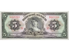 Банкнота Мексика 5 (пять) песо 1961 год. Pick 60f. UNC