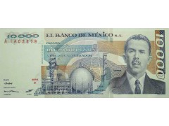 Банкнота Мексика 10000 (десять тысяч) песо 1981 год. Pick 78a. Серия A. UNC
