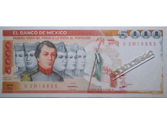 ББанкнота Мексика 5000 (пять тысяч) песо 1983 год. Pick 83a. UNC