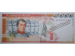 Банкнота Мексика 5000 (пять тысяч) песо 1987 год. Pick 87a. UNC
