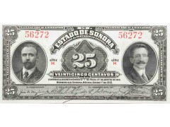 Банкнота Мексика 25 (двадцать пять) сентаво 1915 год. Pick S1069. UNC