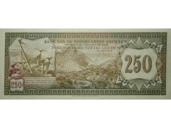 Банкнота Нидерландские Антильские острова 250 (двести пятьдесят) гульденов 1967 год. Pick 13. UNC