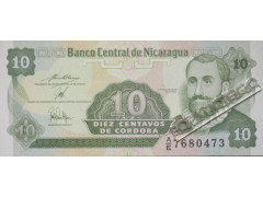 Банкнота Никарагуа 10 (десять) сентаво 1991 год. Pick 169a2. UNC