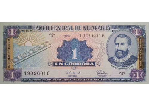 Банкнота Никарагуа 1 (один) кордоба 1995 год. Pick 179. UNC