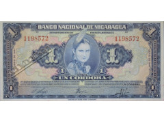 Банкнота Никарагуа 1 (один) кордоба 1941 год. Pick 90a. UNC