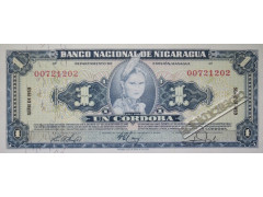 Банкнота Никарагуа 1 (один) кордоба 1959 год. Pick 99c. UNC