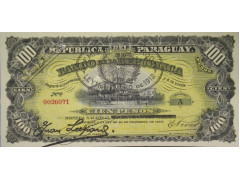 Банкнота Парагвай 100 (сто) песо 1912 год. Pick 134.2. UNC