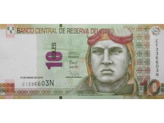 Банкнота Перу 10 (десять) соль 2016 год. Pick 192. UNC