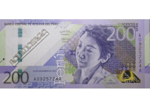 Банкнота Перу 200 (двести) соль 2021 год. Pick 200. UNC