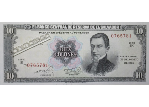 Банкнота Сальвадор 5 (пять) колон 1983 год. Pick 132a2. UNC