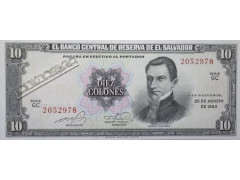 Банкнота Сальвадор 10 (десять) колон 1983 год. Pick 135a1. UNC