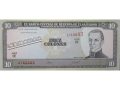 Банкнота Сальвадор 10 (десять) колон 1995 год. Pick 141. UNC