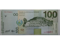 Банкнота Сальвадор 100 (сто) колон 1998 год. Pick 151b. UNC