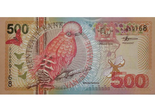 Банкнота Суринам 500 (пятьсот) гульденов 2000 год. Pick 150. UNC