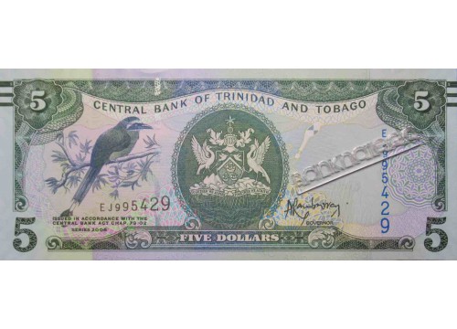 Банкнота Тринидад и Тобаго 5 (пять) долларов 2006 год. Pick 47d. UNC