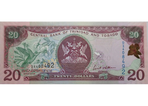 Банкнота Тринидад и Тобаго 20 (двадцать) долларов 2006 год. Pick 49a. UNC