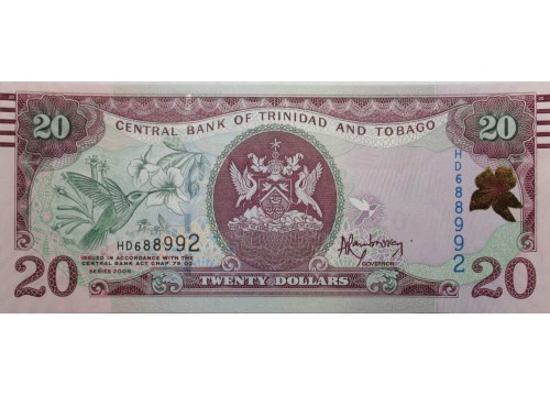 Банкнота Тринидад и Тобаго 20 (двадцать) долларов 2006 год. Pick 49b. UNC