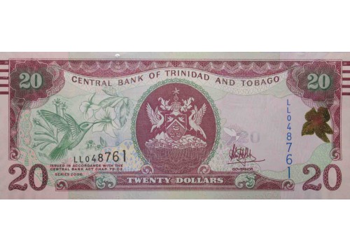 Банкнота Тринидад и Тобаго 20 (двадцать) долларов 2006 год. Pick 49c. UNC