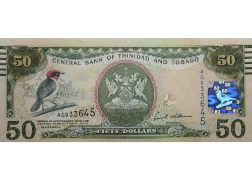 Банкнота Тринидад и Тобаго 50 (пятьдесят) долларов 2006 год. Pick 50. UNC