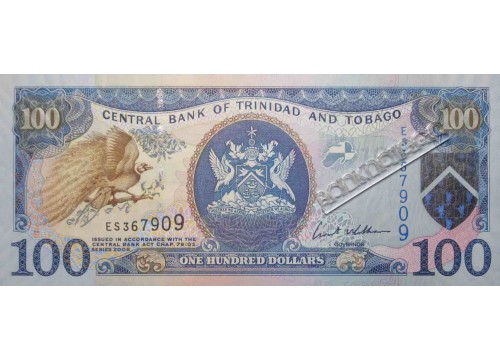 Банкнота Тринидад и Тобаго 100 (сто) долларов 2006 год. Pick 51a. UNC