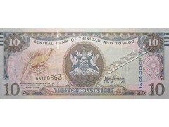 Банкнота Тринидад и Тобаго 10 (десять) долларов 2006 год. Pick 57a. UNC