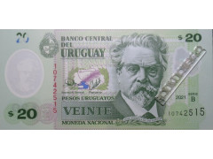 Банкнота Уругвай 20 (двадцать) песо 2021 год. Pick 101.2. UNC