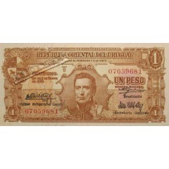 Банкнота Уругвай 1 (один) песо 1939 год. Pick 35aB. UNC