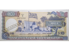 Банкнота Уругвай 10 (десять) песо 1995 год. Pick 73Bb. UNC