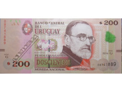 Банкнота Уругвай 200 (двести) песо 2019 год. Pick 96b. UNC