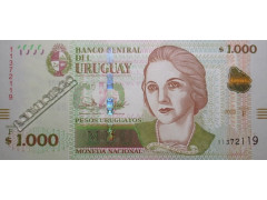 Банкнота Уругвай 1000 (тысяча) песо 2020 год. Pick 98b. UNC