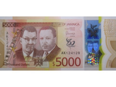 Банкнота Ямайка 5000 (пять тысяч) долларов 2022 год. Pick W101. UNC