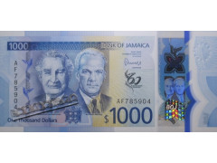 Банкнота Ямайка 1000 (тысяча) долларов 2022 год. Pick W99. UNC
