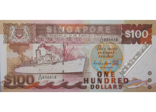 Банкнота Сингапур 100 (сто) долларов 1995 год. Pick 23c. UNC