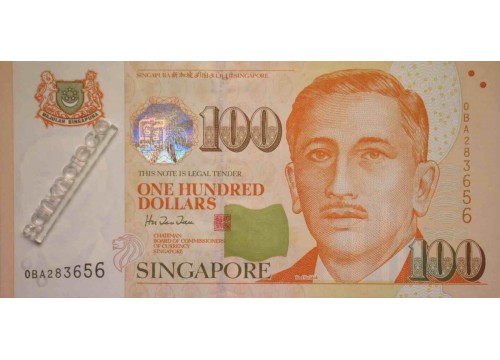 Банкнота Сингапур 100 (сто) долларов 1999 год. Pick 42. UNC