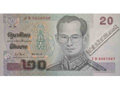 Банкнота Тайланд 20 (двадцать) Бат 2003 год. Pick 109.9. UNC