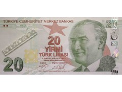 Банкнота Турция 20 (двадцать) лир 2009 год. Серия D. Pick 224d. UNC