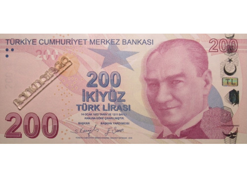 Банкнота Турция 200 (двести) лир 2009 год. Pick 227e. UNC