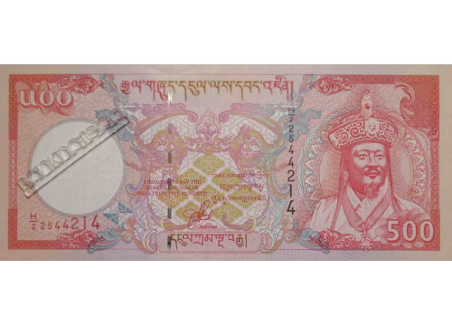 Бутан 500 (пятьсот) нгултрум 2000 год. Pick 26. UNC